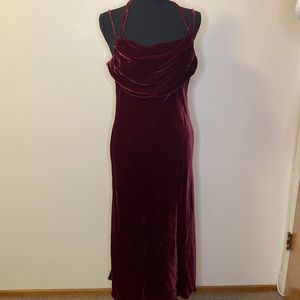 Fiori Di Zucca Burgundy Silk Velvet Dress